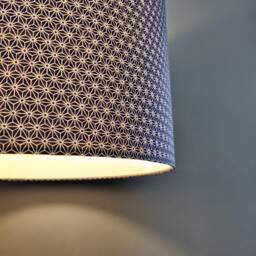 Extra Large Navy Kasuri Lampshade With Diffuser - thumbnail 2