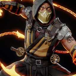 Infernal Revenant - Fire Ninja Martial Arts Fighting Fantasy Scorpion Resin Figure 16K - thumbnail 2