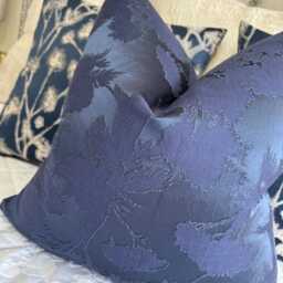 Scatter Sofa Bed Cushion, Navy Textured Cushion Cover, Decorative Cover For Or Bed, Designer Fougere Fabric, Home Decor - thumbnail 4