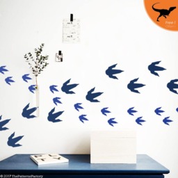 Dinosaur Footprint Wall Decals Jurassic Park Dino Tracks - thumbnail 1