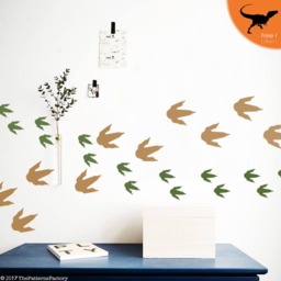 Dinosaur Footprint Wall Decals Jurassic Park Dino Tracks - thumbnail 2