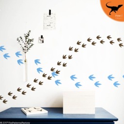 Dinosaur Footprint Wall Decals Jurassic Park Dino Tracks - thumbnail 3