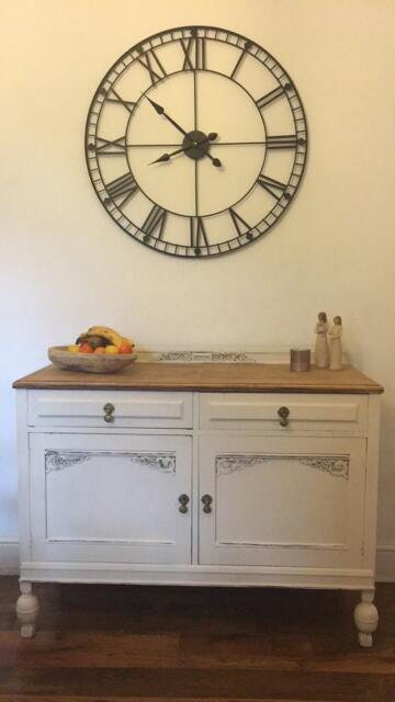 Sold Please Contact For Custom Orders - Shabby Chic Solid Oak Sideboard Cupboard Dresser Hand Painted Annie Sloan/Farrow & Ball Distressed - image 1