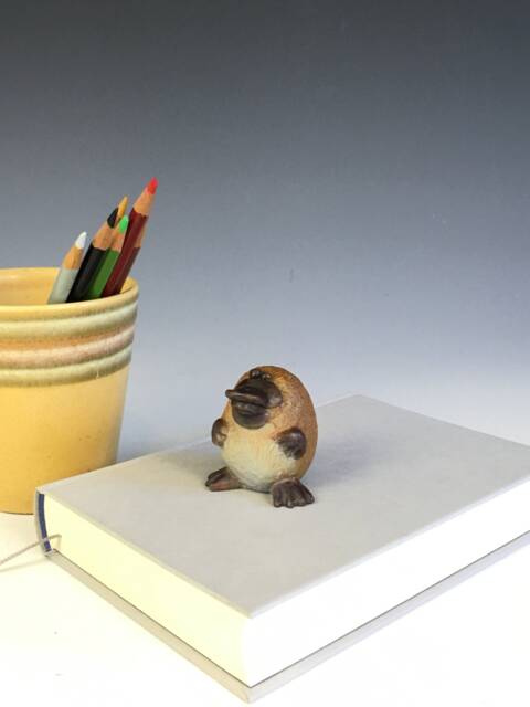 Bronze Platypus Figurine - Collectible Animal Desk Art - image 1