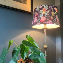 Butterfly Floral Velvet Lampshade, Midnight French Drum, Empire Light Shade - thumbnail 2