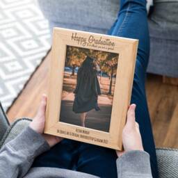 Graduation Photo Frame - Personalised Picture Gift Oak For Graduate Son Daughter Lc191 - thumbnail 4