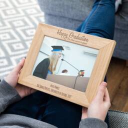 Graduation Photo Frame - Personalised Picture Gift Oak For Graduate Son Daughter Lc191 - thumbnail 2