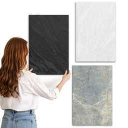 Canvas Set Of 3 - Various Colors Elegant Stone Structures, Multicolored Wall Art Print, Natural Textures Hanging Piece