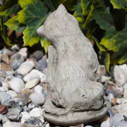 Scratching Cat Statue - Lime Stone Kitten Animal Outdoor Concrete Garden Ornament - thumbnail 2
