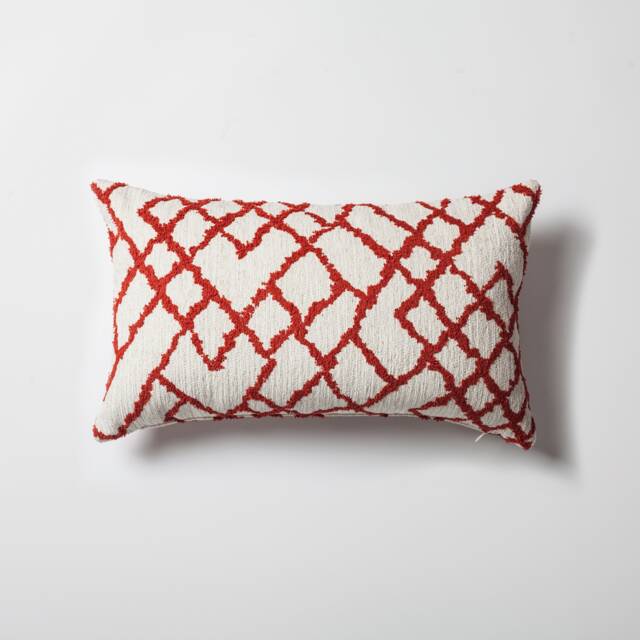 Red Kilim Lumbar Pillow Cover Bohemian Jacquard Woven Throw - 12x20 - image 1