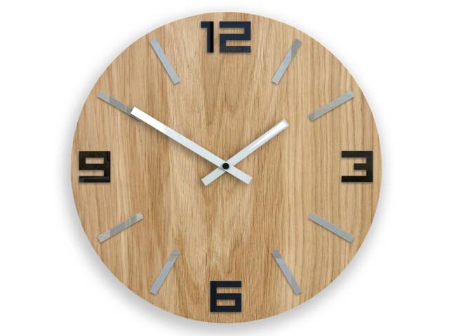 Wall Clock Wood - Arabic Gray&black, Silent Modern With Numbers 33, 5cm/13, 19 - image 1