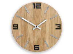 Wall Clock Wood - Arabic Gray&black, Silent Modern With Numbers 33, 5cm/13, 19 - thumbnail 1