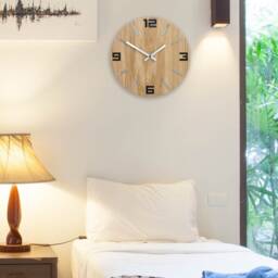 Wall Clock Wood - Arabic Gray&black, Silent Modern With Numbers 33, 5cm/13, 19 - thumbnail 3