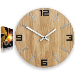 Wall Clock Wood - Arabic Gray&black, Silent Modern With Numbers 33, 5cm/13, 19 - thumbnail 4