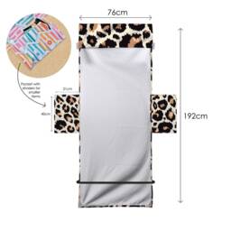 Personalised Leopard Print Design - Full Length Sun Lounger Towel With Pockets - thumbnail 3