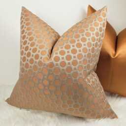 Burnt Orange Honeycomb Cushion Cover - Copper Brassy Bronze Geometric Throw Pillow Case, Modern Boho Home D??cor - thumbnail 2