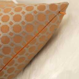 Burnt Orange Honeycomb Cushion Cover - Copper Brassy Bronze Geometric Throw Pillow Case, Modern Boho Home D??cor - thumbnail 3