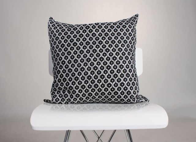 Black & White Pillow Cover , Geometric Pillow, Two Sided Decorative Accent Shabby Chic Cushion - image 1