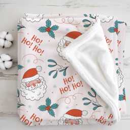 Santa - Hohoho, Sherpa Fleece Blanket, Decor, Kids Bedding, Blankets, Children's Festive Blanket, Claus Christmas, Blanket - thumbnail 1