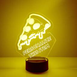 Acrylic Light Up Pizza Slice, Custom Engraved Night Light, Personalized Free, 16 Color Options With Remote Control, Kitchen, Restaurant Decor - thumbnail 2