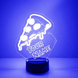 Acrylic Light Up Pizza Slice, Custom Engraved Night Light, Personalized Free, 16 Color Options With Remote Control, Kitchen, Restaurant Decor - thumbnail 3