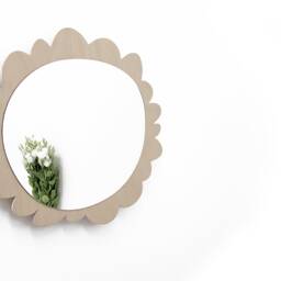 Safety Mirror Oval Frame With Led Light - Wall Decor Nursery Kid Wooden - thumbnail 2
