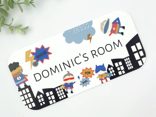 Personalised Superhero Room Sign Acrylic Comic Book Decor - image 1