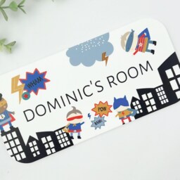 Personalised Superhero Room Sign Acrylic Comic Book Decor - thumbnail 3