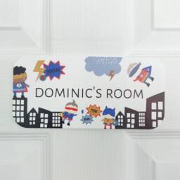 Personalised Superhero Room Sign Acrylic Comic Book Decor - thumbnail 2