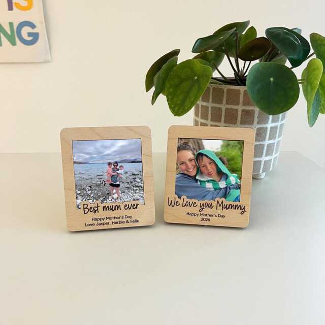 Personalised Mother's Day Photo Frame - Mothers Magnet Birthday Gift Standing Best Mummy Ever - image 1