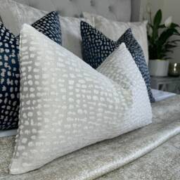 Lumbar Cushion Cover, Bolster Champagne Pillow Silver Shimmer Double Sided, Sofa Estrada - thumbnail 4