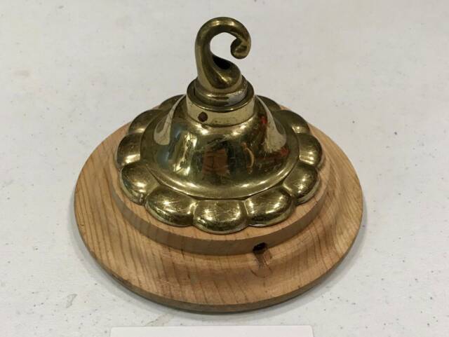 Brass Ceiling Hook Lamp Chandelier Light Wall Patras Wooden Mount Hanging Chain Antique Old - image 1