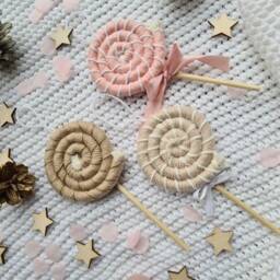 Handmade Lollipop Christmas Tree Ornament Cotton & Wool Yarn - thumbnail 3