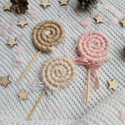 Handmade Lollipop Christmas Tree Ornament Cotton & Wool Yarn - thumbnail 4