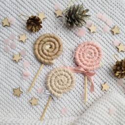 Handmade Lollipop Christmas Tree Ornament Cotton & Wool Yarn - thumbnail 2