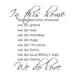 In This Home We Do Second Chances Are Family Wall Quote Decal Rule Stickers - 104 - thumbnail 3