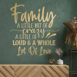 Family A Little Bit Of Crazy - Wall Sticker Decal Quote - thumbnail 3