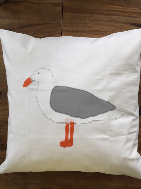 Maritime Cushion Cover Pillow Covercountry Style Seagull White/Gray 50x50cm - image 1