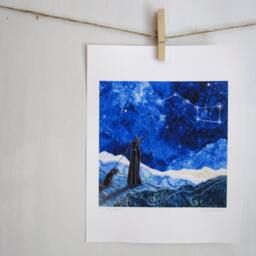 Anniversary Gift, Constellation Decor, The Big Dipper, Valentines Day Wedding Gift Under 20, Black Lab, 8.5 X 11 Archival Print - thumbnail 2