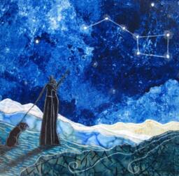 Anniversary Gift, Constellation Decor, The Big Dipper, Valentines Day Wedding Gift Under 20, Black Lab, 8.5 X 11 Archival Print - thumbnail 1