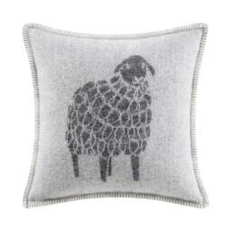 Charcoal Mima Sheep Cushion Cover - Pure Wool Reversible Pillowcase 45 X 45cm/ 18 18 - thumbnail 2