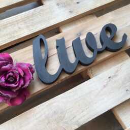 Love Laugh Live Wall Decor, Inspirational Decor Signs, Wooden Cut-Out Letters, Farmhouse Home Living Room Art - thumbnail 2