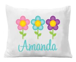 Flowers Personalized Name Pillowcase , Spring Pillow Case Bedding - thumbnail 1