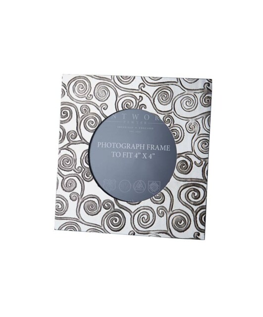 Tree Of Life Pewter Photo Frame - Klimt Inspired 4x4 Picture - image 1