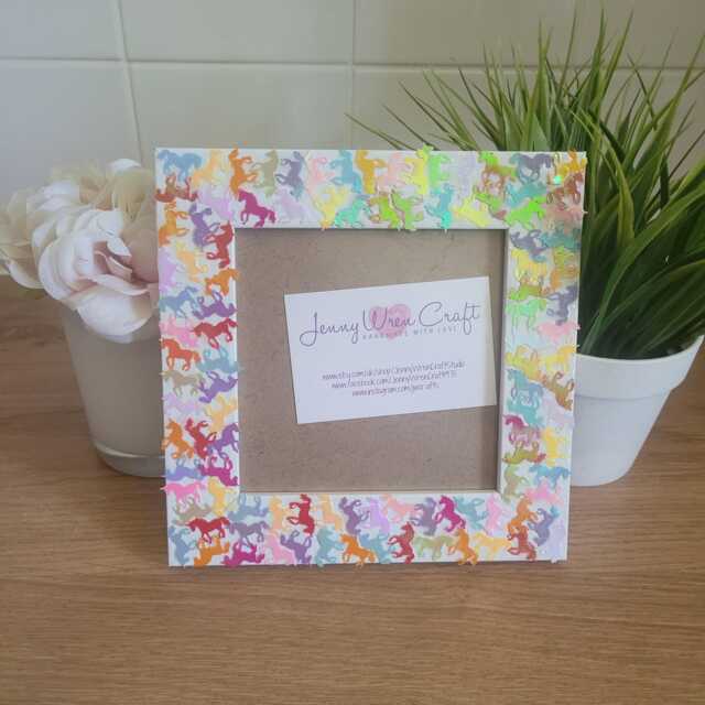 Colourful Unicorn Confetti Square Photo Frame 5 X Inches - image 1