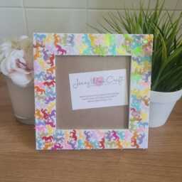Colourful Unicorn Confetti Square Photo Frame 5 X Inches - thumbnail 3