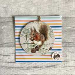 Winter Squirrel Decoration, Woodland Animal Ornament, Nature Themed Wall Decor, Christmas Gifts - thumbnail 2
