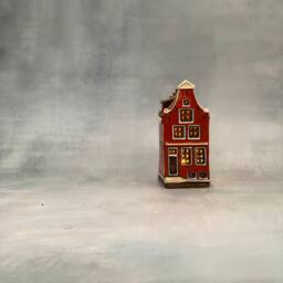 Handmade Pottery Amsterdam House Miniature Flameless Candle Holder - thumbnail 2