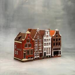 Handmade Pottery Amsterdam House Miniature Flameless Candle Holder