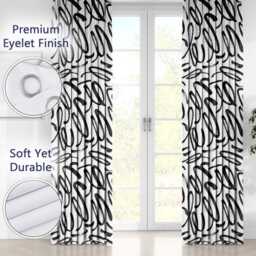 Black Curl Swirl Eyelet Blackout Curtains Elegant Scroll Pattern Window Drapes Decorative Curly Curtain Panels Thermal - thumbnail 4